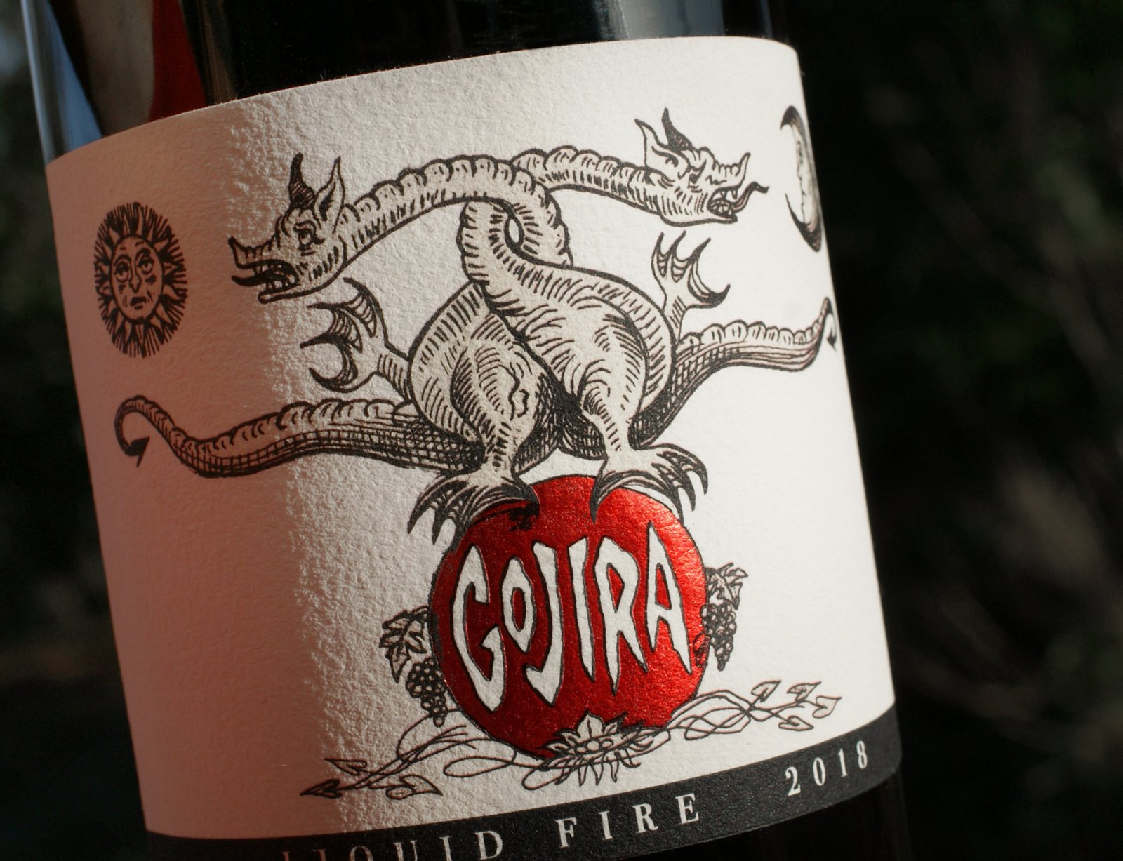 The engraved Liquid Fire label